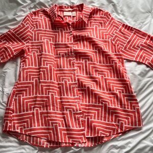 Chico's Salmon Geometric Shirt